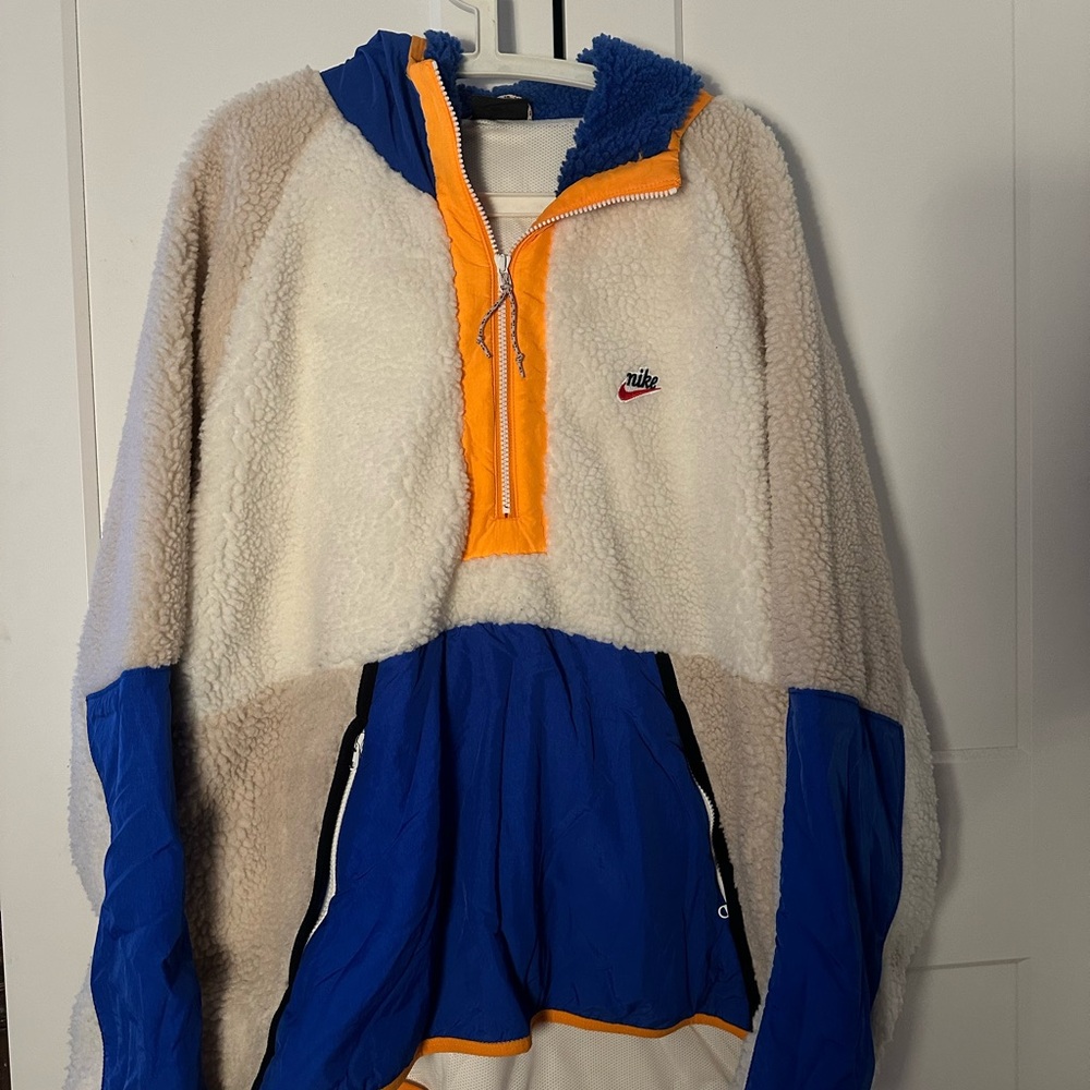 Nike Blue and Orange Fleece Jacket